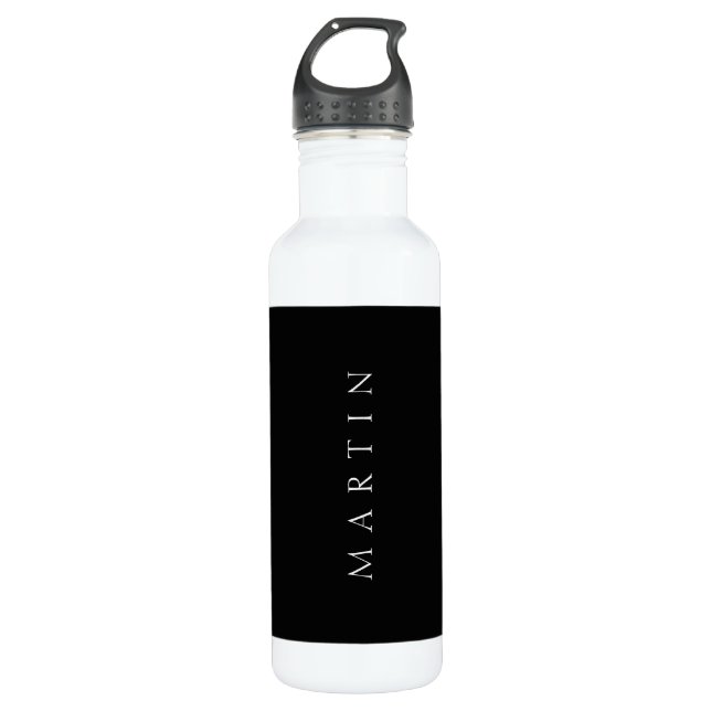 Classic Name (or word) | Black & White 710 Ml Water Bottle (Front)