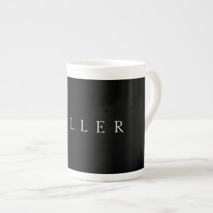Classic Name (or word) Black & White Bone China Mug