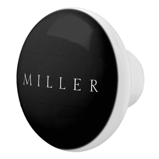 Classic Name (or word) | Black & White Ceramic Knob (Right)