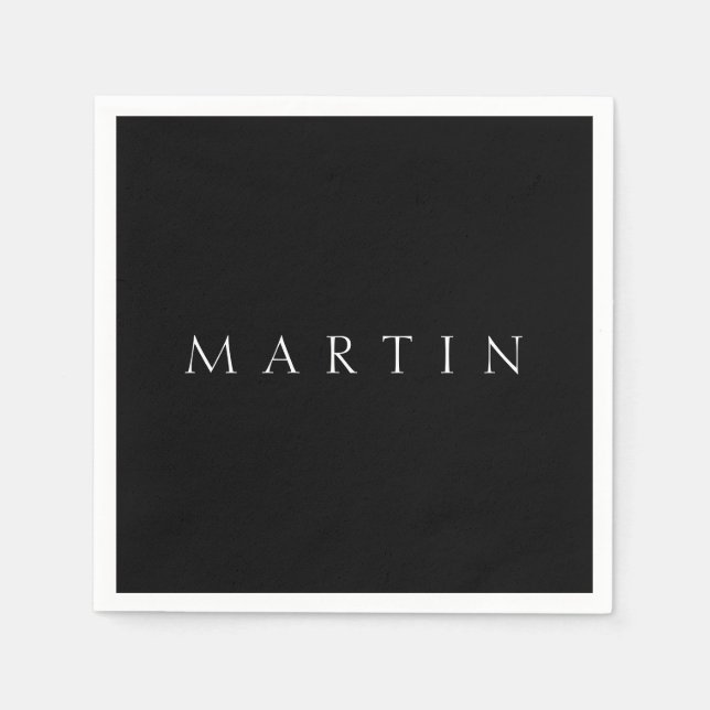 Classic Name (or word) | Black & White Napkin (Front)