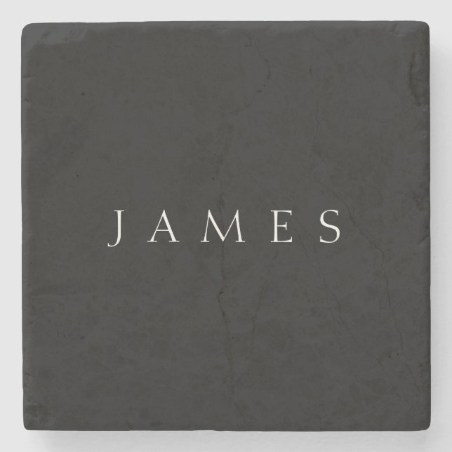 Classic Name (or word) | Black & White Stone Coaster (Front)