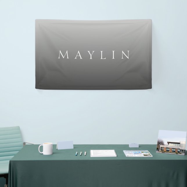 Classic Name or Word | Gradient Grey Banner (Tradeshow)