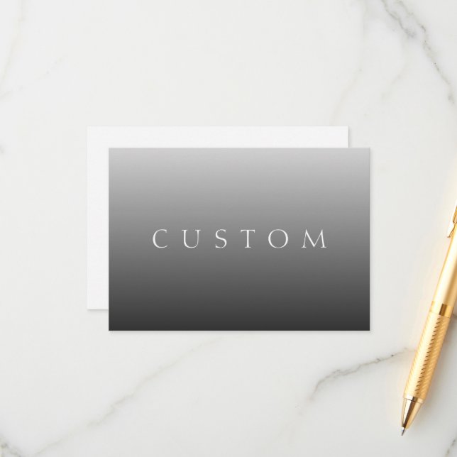 Classic Name or Word | Gradient Grey Enclosure Card (Front/Back In Situ)