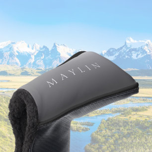 Classic Name or Word Gradient Grey Golf Head Cover