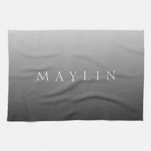Classic Name or Word   Gradient Grey Tea Towel