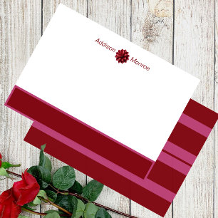Classic Name Personalised Maroon Floral Card