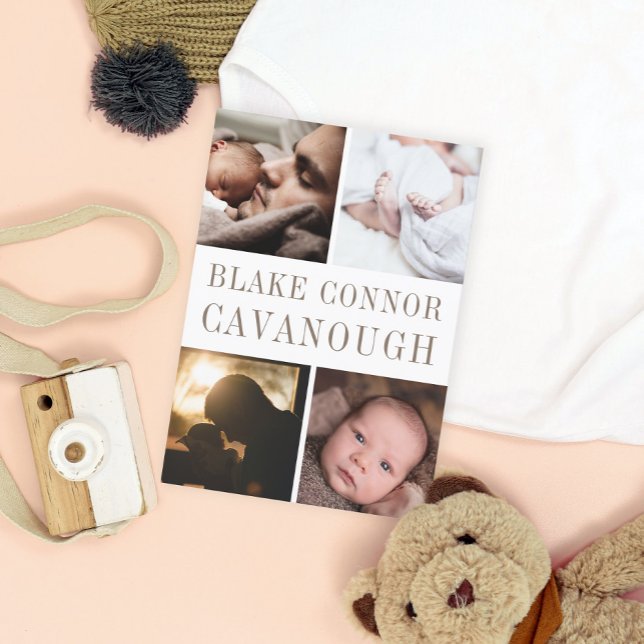 Classic Name Photo Birth Announcement (Creator Uploaded)