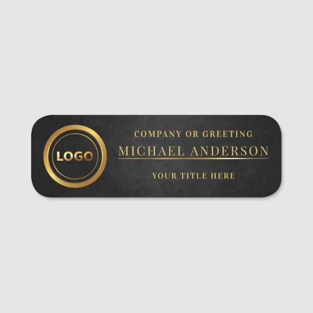 Classic Name Tag Gold Logo Professional Employee (Front)