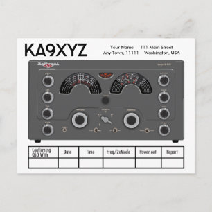 Classic National NC-183D Radio Transceiver QSL Postcard