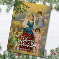 Classic Nativity Mary Baby Jesus Angels