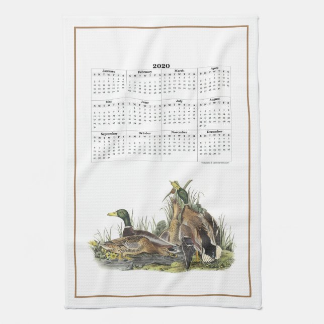 Classic Nature 2020 Calendar Kitchen Towel (Vertical)