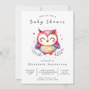 Classic Nature Owl Baby Shower Invitation
