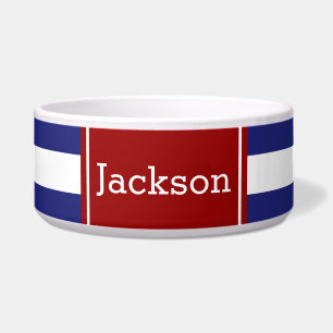 Classic Nautical Blue and White Stripe With Red