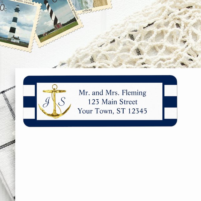 Classic Nautical Blue Stripes and Anchor Wedding (Creator Uploaded)