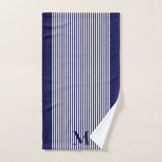 Classic Nautical Navy Blue Luxury Bath Towel Set