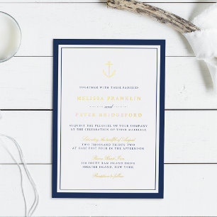 Classic Nautical Navy & Gold Anchor Wedding