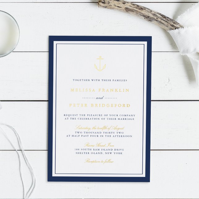 Classic Nautical Navy & Gold Anchor Wedding (Creator Uploaded)