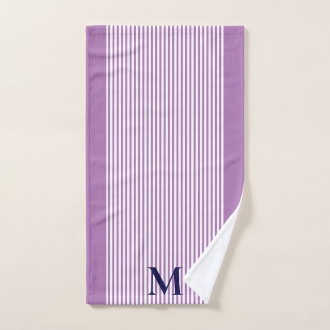 Classic Nautical Navy & Lavender Luxury Bath Towel Set (Hand Towel)