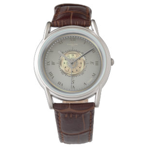 Classic Nautical Two-Tone Leather Custom Watch