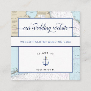 Classic #Nautical #Wedding Website South #Florida Enclosure Card