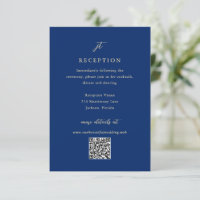 Classic Navy and Cream Elegant QR Code Wedding