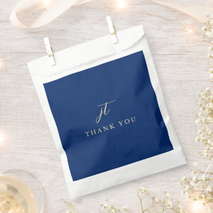 Classic Navy and Cream Elegant Wedding Favour Bags