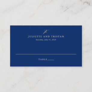Classic Navy and Cream Elegant Wedding Place Card
