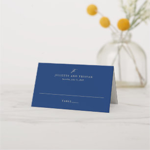 Classic Navy and Cream Elegant Wedding Place Card