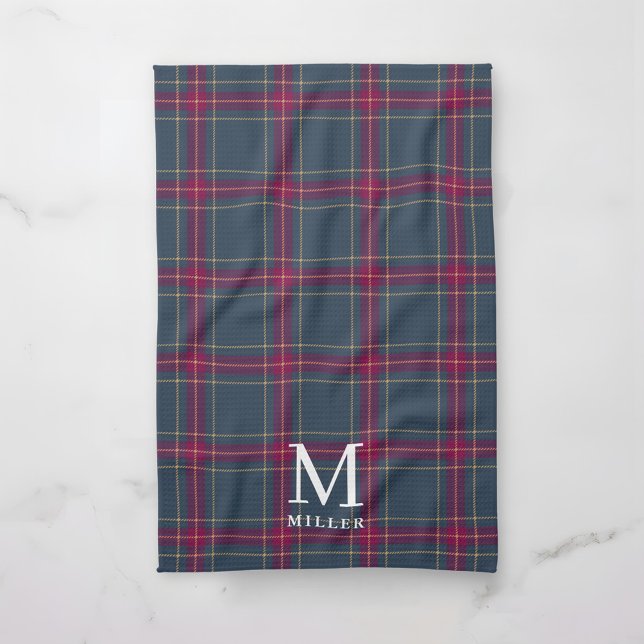 Classic Navy and Red Tartan Plaid Christmas Tea Towel (Creator Uploaded)