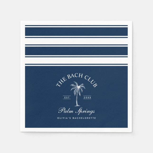 Classic Navy Beach Bachelorette  Napkin (Front)
