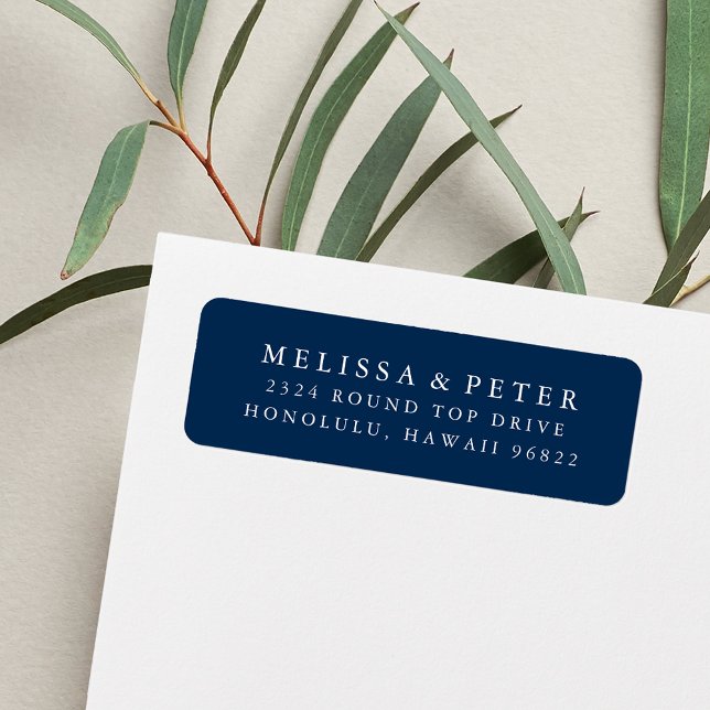 Classic Navy Blue and White Return Address (Creator Uploaded)