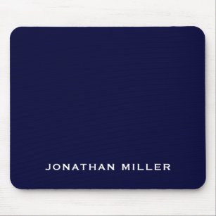 Classic Navy Blue Block Typography Personalised Mouse Pad