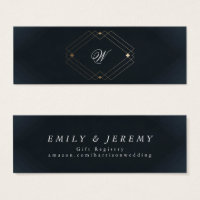 Classic Navy Blue Calligraphy Monogram Wedding