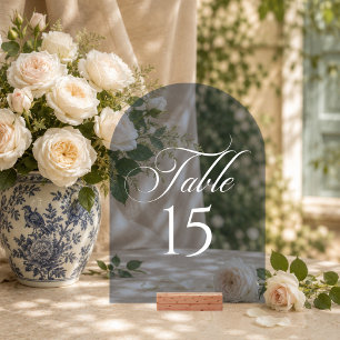 Classic Navy Blue Calligraphy Table Number Sign