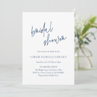 Classic Navy Blue Elegant Bridal Shower