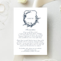 classic Navy Blue floral monogram crest