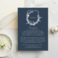 classic Navy Blue floral monogram crest