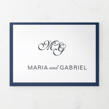 Classic Navy blue Frame Elegant wedding