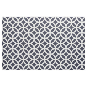 Classic Navy Blue Geometric Pattern Fabric