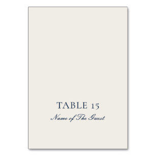 Classic Navy Blue Ivory Calligraphy Place Card