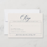 Classic Navy Blue Ivory Calligraphy Wedding