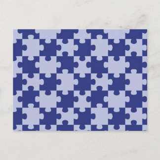 Classic Navy Blue Jigsaw Puzzle Tile Seamless Postcard