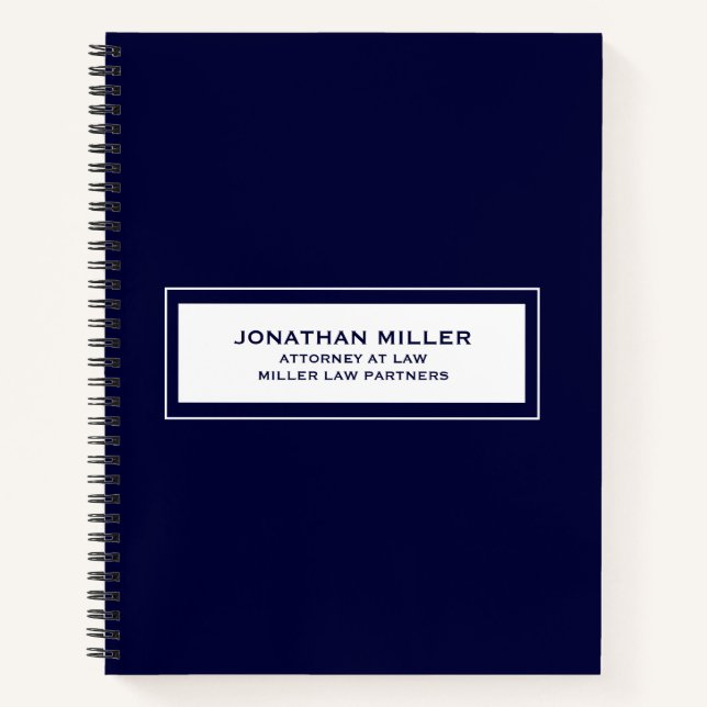 Classic Navy Blue Notebook Customisable Window (Front)