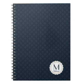 Classic Navy Blue Personalised Monogram Spiral Notebook