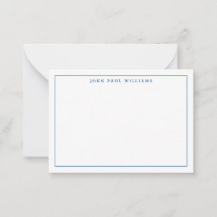 Classic Navy Blue Professional Simple Thin Border Card