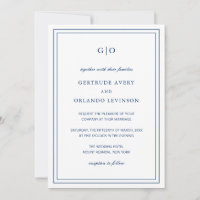 Classic Navy Blue QR Code Elegant Wedding