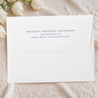 Classic Navy Blue Return Address Envelope