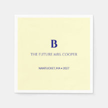 Classic Navy Blue Script Monogram