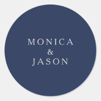 Classic Navy Blue | Silver Wedding Envelope Seals