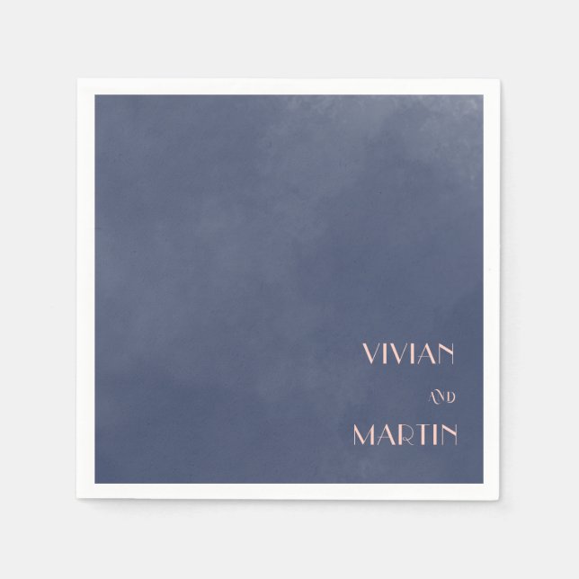 Classic Navy Blue Smoke Wedding Napkin (Front)